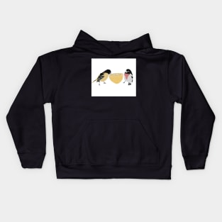 Two Birds Eating an Orange Kids Hoodie